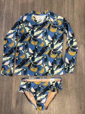 Mott50 girls rash guard and swim bottom suit (size 10)